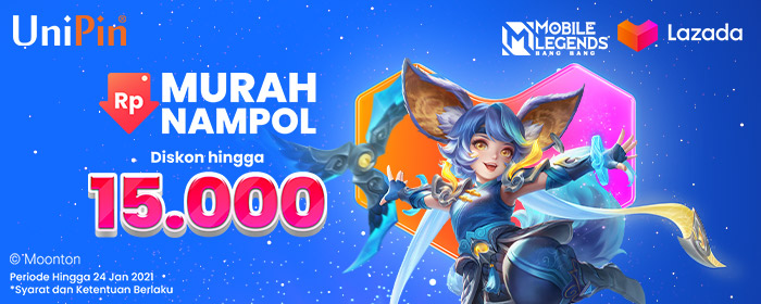 Murah Abis di Murah Nampol Lazada - Promo Diskon hingga 15rb UniPin Voucher.